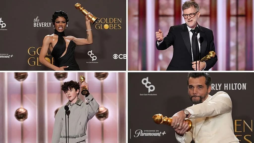 découvrez les favoris des golden globes 2026 avec timothée chalamet, jessica moura et une sélection des meilleurs films et séries de l'année.