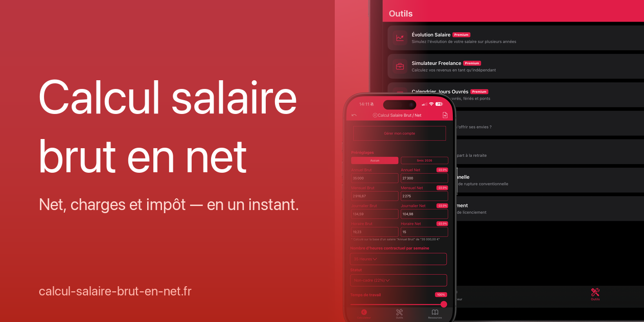 Fiche de paie montrant la conversion d'un salaire de 2050 euros brut en net